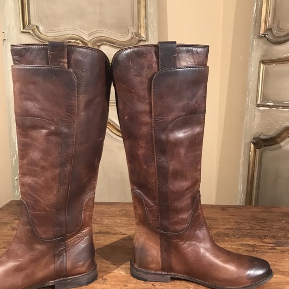 FRYE PAIGE Over The Knee Equestrian Campus Women's Boots Slip On Size 6 B Brown - Picture 7 of 8